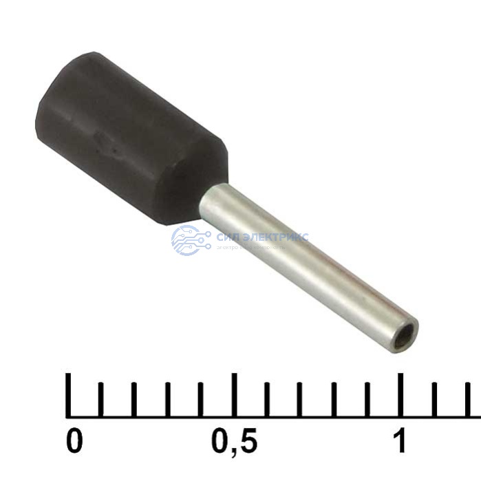 Наконечник на кабель DN00508 black (1x8mm) фото Наконечник на кабель DN00508 black (1x8mm)