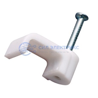 фото Крепеж кабеля плоский 5 х 2 мм, белый (упак. 20 шт) REXANT