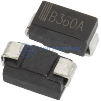 фото Диод Шоттки B360A, 3 А, 60 В, корпус SMA