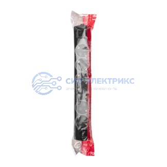 фото Колодка PREMIUM 6 гнезд, с/з, с выключателем, черный REXANT