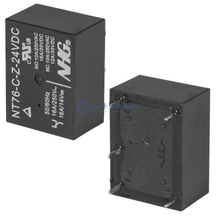 Реле NT76-C-Z-DC24V-0.45W, 24VDC, 10A, тип контактов: переключающий (SPDT), сила удержания: 90 г, рабочая температура: -40°C до +85°C фото Реле NT76-C-Z-DC24V-0.45W, 24VDC, 10A, тип контактов: переключающий (SPDT), сила удержания: 90 г, рабочая температура: -40°C до +85°C