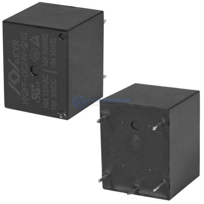Реле HK3FF-DC24V-SHG, 24VDC, 10A, тип контактов: переключающий (SPDT), сила удержания: 90 г, рабочая температура: -40°C до +85°C фото Реле HK3FF-DC24V-SHG, 24VDC, 10A, тип контактов: переключающий (SPDT), сила удержания: 90 г, рабочая температура: -40°C до +85°C
