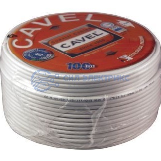 фото Кабель коаксиальный Кабель коаксиальный SAT 50 M, Cu/Al/CuSn, 64%, 75 Ом, 100 м, INDOOR, белый, CAVEL