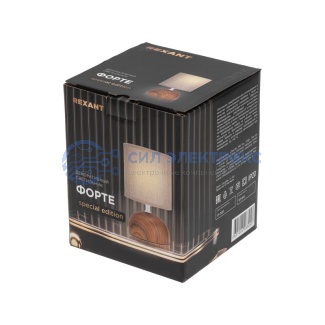 фото Светильник декоративный настольный Форте, основание под дерево, бежевый абажур, цоколь Е27, 60Вт REXANT