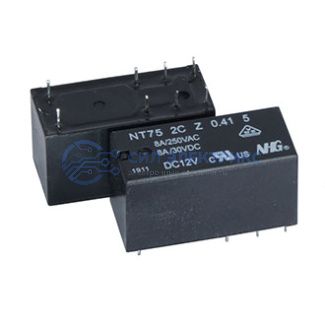 фото Реле NT75-2-C-Z-8-DC12V-0.41-5.0 FORWARD, 12VDC, 8A, тип контактов: переключающий (SPDT), сила удержания: 95 г, рабочая температура: -40°C до +85°C