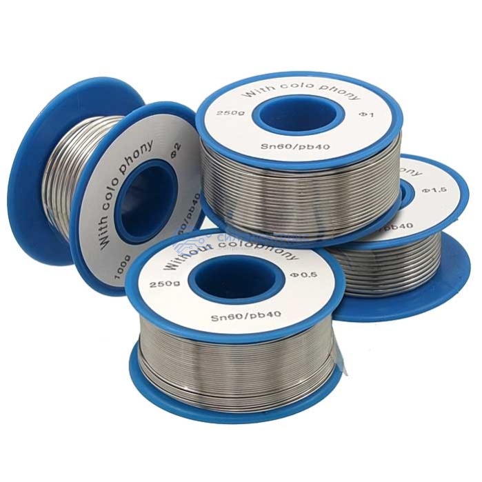 Припой оловянно-медный Sn60/Pb40 d1.0mm 100g фото Припой оловянно-медный Sn60/Pb40 d1.0mm 100g