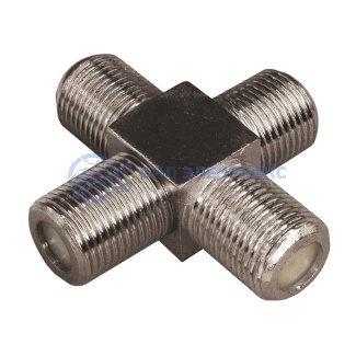 фото Переходник антенный, (4-гнезда F), четверник, (1шт) REXANT