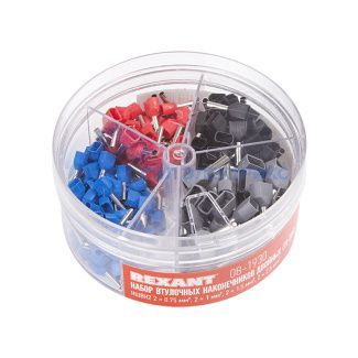 фото Набор втулочных наконечников двойных НШВи(2) (2х0.75 мм²; 2х1 мм²; 2х1.5 мм²; 2х2.5 мм²) в боксе (ТE-200) REXANT
