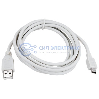 фото Кабель USB (шт. mini USB - шт. USB A) 3 метра, серый REXANT
