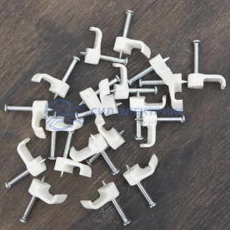 фото Крепеж кабеля плоский 8 х 3 мм, белый (упак. 20 шт) REXANT