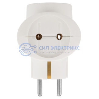 фото Набор тройников электрических универсальных REXANT 16 А, одно гнездо с заземлением, белый (2 шт./уп.)