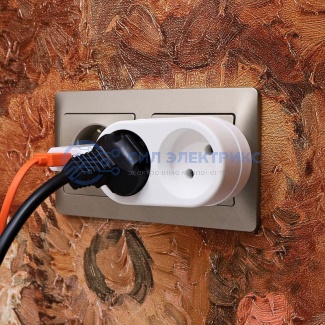 фото Двойник электрический 10А без заземления, белый REXANT