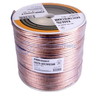 фото Кабель акустический 2х4,00 мм², прозрачный BLUELINE, 100 м, PROconnect
