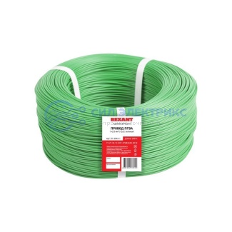 фото Провод ПГВА REXANT 1х2.50 мм², Cu, зеленый, бухта 200 м