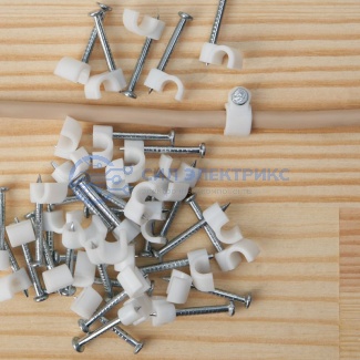 фото Крепеж кабеля круглый 3 мм, белый (упак. 50 шт.) REXANT