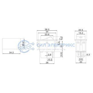 фото Выключатель клавишный 12V 35А (4с) ON-OFF с красной подсветкой (ASW-17D) REXANT Индивидуальная упаковка 1 шт