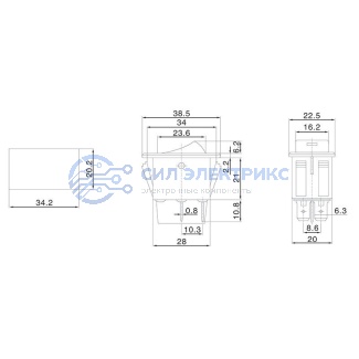 фото Выключатель клавишный 12V 35А (4с) ON-OFF с красной подсветкой (ASW-17D) REXANT Индивидуальная упаковка 1 шт