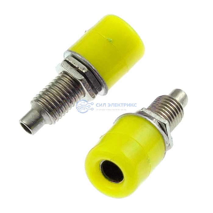 Штекер (гнездо, клемма) Z011 4mm panel jack YELLOW фото Штекер (гнездо, клемма) Z011 4mm panel jack YELLOW