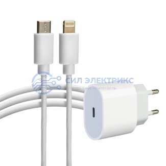 Сетевое зарядное устройство USB-C, 20Вт в комплекте с кабелем USB-C – Lightning REXANT фото Сетевое зарядное устройство USB-C, 20Вт в комплекте с кабелем USB-C – Lightning REXANT