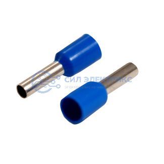 Наконечник штыревой втулочный изолированный F-8 мм 2.5 мм² (НШВи 2.5-8 / Е 2,5-8 / E2508) синий, в упак. 10 шт. REXANT фото Наконечник штыревой втулочный изолированный F-8 мм 2.5 мм² (НШВи 2.5-8 / Е 2,5-8 / E2508) синий, в упак. 10 шт. REXANT