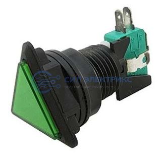 фото Кнопка GMSI-6B-T no(nc)+nc(no) green, зеленая подсветка, 6 контактных положения, кнопка с нормальным/обратным контактом, 50 мм