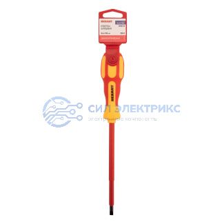 Отвертка шлицевая диэлектрическая SL6х150мм, до 1000В, двухкомпонентная рукоятка REXANT фото Отвертка шлицевая диэлектрическая SL6х150мм, до 1000В, двухкомпонентная рукоятка REXANT