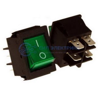 Клавишный переключатель IRS-201-2C, on-off, зеленый, номинальное напряжение 250 В, ток 15 А фото Клавишный переключатель IRS-201-2C, on-off, зеленый, номинальное напряжение 250 В, ток 15 А