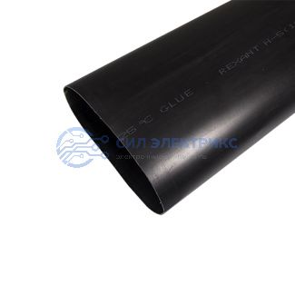 фото Трубка термоусаживаемая СТТК (3-4:1) среднестенная клеевая 180,0/58,0мм, черная, упаковка 1 шт. по 1м REXANT