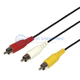 Шнур 3 RCA - 3 RCA, 3м, черный REXANT фото Шнур 3 RCA - 3 RCA, 3м, черный REXANT