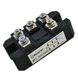 Диодный мост MDS75-1800V, 75 А, 1800 В, однофазный, корпус MDS фото Диодный мост MDS75-1800V, 75 А, 1800 В, однофазный, корпус MDS