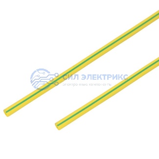 фото Трубка термоусаживаемая ТУТ 4,0/2,0мм, желто-зеленая, упаковка 50 шт. по 1м, PROconnect
