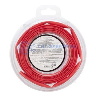 Трубка термоусаживаемая ТУТ нг 6,0/3,0мм, красная, ролик 2,44м REXANT фото Трубка термоусаживаемая ТУТ нг 6,0/3,0мм, красная, ролик 2,44м REXANT