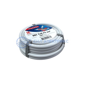 фото Провод соединительный ПВС 2x0,75 мм², белый, длина 10 метров, ГОСТ 7399-97 REXANT