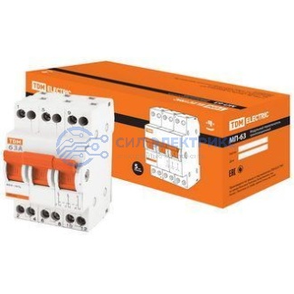 фото Автоматический выключатель МП-63 3P 63А, номинальное напряжение 400В