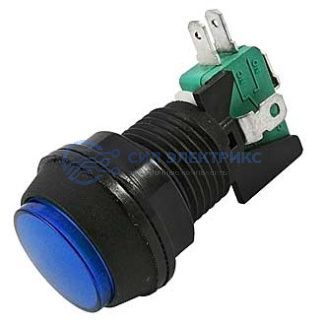 фото Кнопка GMSI-7B-C no(nc)+nc(no) blue, синяя подсветка, 7 контактных положений, кнопка с нормальным/обратным контактом, 50 мм