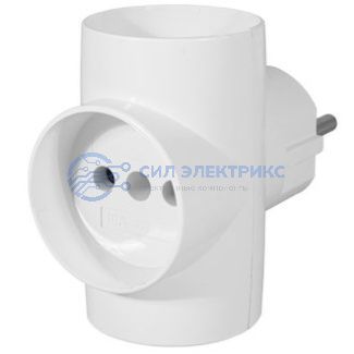 фото Разветвитель сетевой электрический ТР-002-2 на 3 розетки, 90х80х100 мм, IP20, 16 А, 220 В, 50 Гц, 1500 Вт