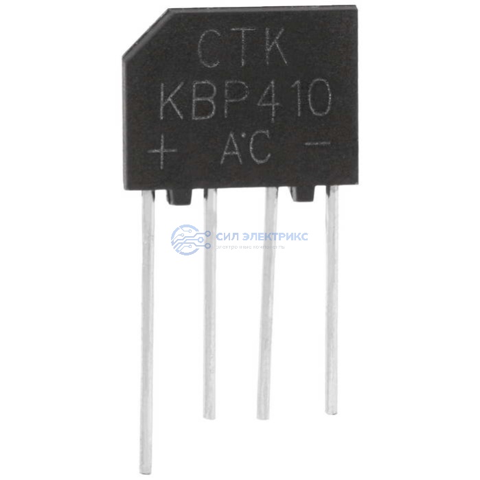 Диодный мост KBP410, 4 А, 1000 В, компактный, корпус KBP фото Диодный мост KBP410, 4 А, 1000 В, компактный, корпус KBP