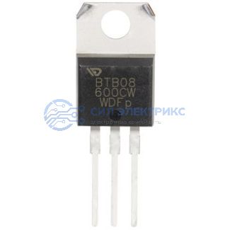фото Симистор BTB08-600CW, 600 В, 8 А, корпус TO-220AB