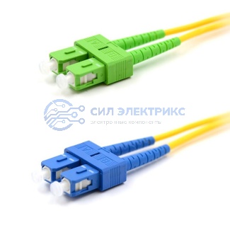 фото Патч-корд оптический переходной (SM), 9/125 (OS2), SC/APC-SC/UPC, (Duplex), PVC, 2м REXANT