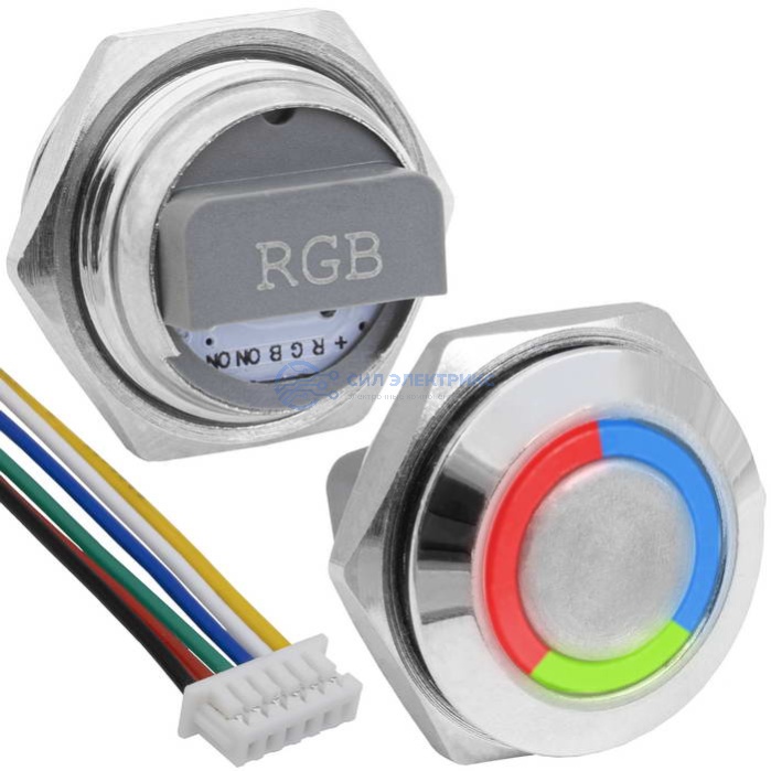 Кнопка антивандальная GQ16TF-6E/RGB/N off-(on) фото Кнопка антивандальная GQ16TF-6E/RGB/N off-(on)