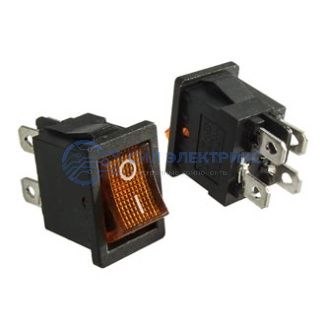 фото Клавишный переключатель KCD1-201N-4-C3-Y/4P, on-off, желтый, номинальное напряжение 250 В, ток 6 А