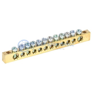 фото Шина PEN «земля-ноль» 6х9 мм 12/2 (12 групп/крепеж по краям) REXANT