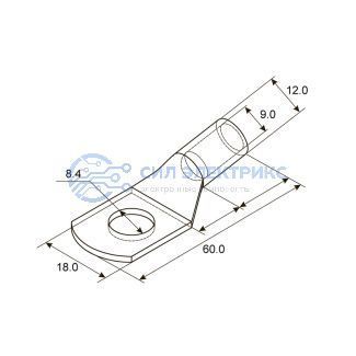 фото Наконечник медный луженый ТМЛ 35–8–9 (35мм² - Ø 8мм) ГОСТ 7386-80 (в упак. 5 шт.) REXANT