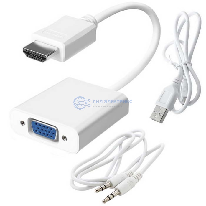 Разъем (переходник) HDMI (m)-VGA (f)+AUX Power фото Разъем (переходник) HDMI (m)-VGA (f)+AUX Power
