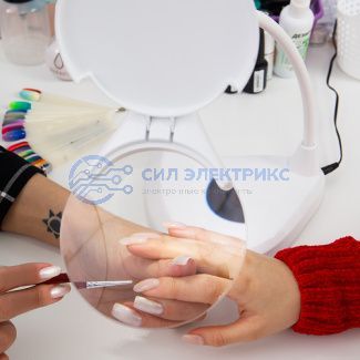 фото Лупа настольная 3D с подсветкой 3LED, сенсорная регулировка яркости, EXPERT, ø125мм, белая (8601M) REXANT