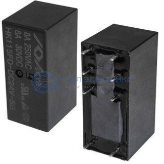 фото Реле HK115FD-DC24V-SG, 24VDC, 5A, тип контактов: нормально открытый (NO), сила удержания: 90 г, рабочая температура: -40°C до +85°C