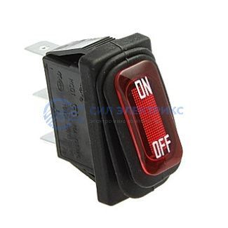 фото Клавишный переключатель SB068, IP65, on-off, размеры 10.5x28.5 мм, номинальное напряжение 250 В, ток 6 А