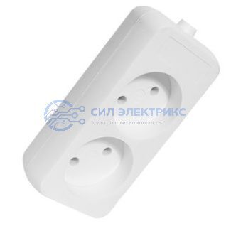 фото Колодка электрическая для удлинителя КД-002-1, 2 розетки, IP20, 220 В, 6 А, 50 Гц, 3500 Вт
