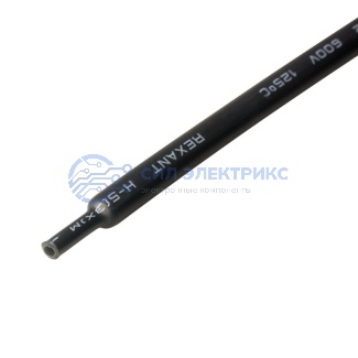 фото Трубка термоусаживаемая СТТК (3:1) двустенная клеевая 6,0/2,0мм, черная, упаковка 10 шт. по 1м REXANT