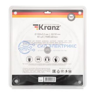 Диск пильный 300 мм х 48 зуб х 32/30 мм KRANZ фото Диск пильный 300 мм х 48 зуб х 32/30 мм KRANZ